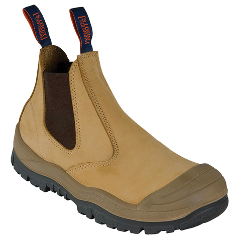 MONGREL 440050 ELASTIC SIDED SAFETY BOOT WITH SCUFF CAP - WHEAT