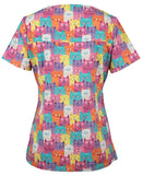 JB'S Ladies Scrub Top Printed - CAT (4STP1)