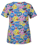 JB'S Ladies Scrub Top Printed - Smiley (4STP1)