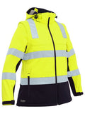 BISLEY Womens Taped Two Tone Hi Vis 3 in 1 Soft Shell Jacket (BJL6078T)