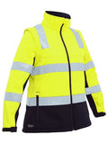 BISLEY Womens Taped Two Tone Hi Vis 3 in 1 Soft Shell Jacket (BJL6078T)