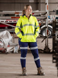 BISLEY Womens Flx & Move Hi Vis Taped Liquid Repellent Fleece Hoodie (BKL6571T)