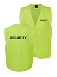 JB'S SECURITY HI VIS SAFETY ZIP VEST (6HVSZ)