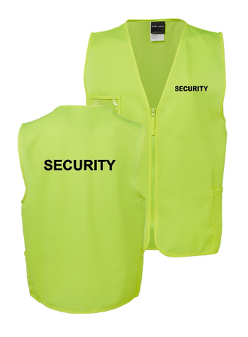 JB'S SECURITY HI VIS SAFETY ZIP VEST (6HVSZ)