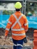 BISLEY X Back Biomotion Hi Vis Cool Lightweight Drill Rail Shirt (‎BS6166XT)