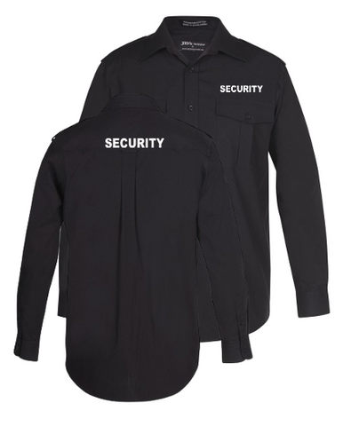 SECURITY Epaulette Black Shirt (6E-L/S)
