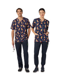 XMAS Gingerbread Surfer Print Scrub Unisex Top (CATRST)