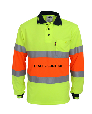 POLO L/S with TRAFFIC CONTROL PRINTED  (3709)