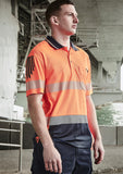 SYZMIK Mens Hi Vis Flux Segmented Tape Short Sleeve Polo (ZH555)