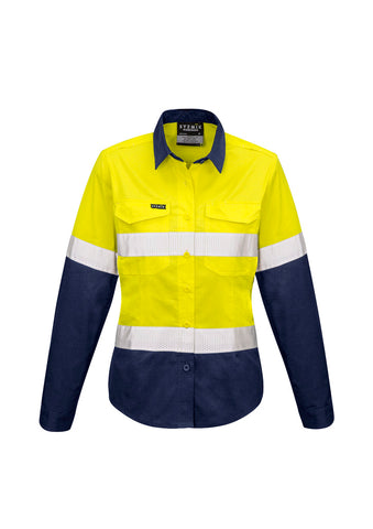 SYZMIK Womens Rugged Cooling Hi Vis Taped Long Sleeve Shirt (ZW720)