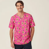 XMAS Gingerbread Surfer Print Scrub Unisex Top (CATRST)