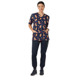 XMAS Gingerbread Surfer Print Scrub Unisex Top (CATRST)