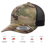 FLEXFIT 6606MC RETRO TRUCKER MULTICAM - REDZ WORKWEAR