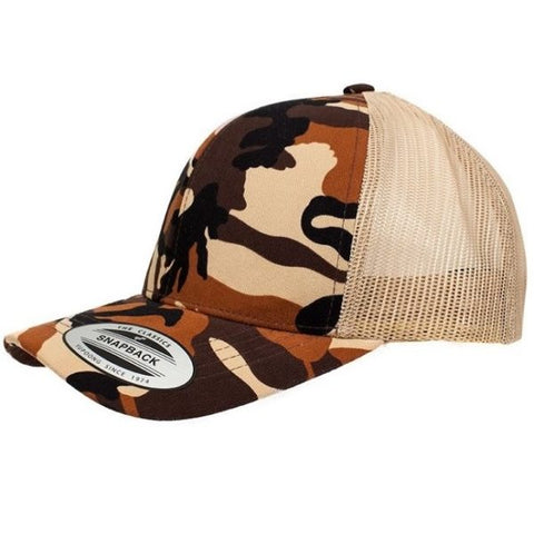 FLEXFIT 6606T  RETRO TRUCKER CAMO - REDZ WORKWEAR