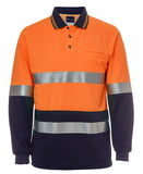 JB 6HVSL HI VIS L/S (D+N) TRADITIONAL POLO - ORANGE