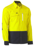 BISLEY BS6177 FLEX & MOVE™ HI VIS UTILITY SHIRT - YELLOW