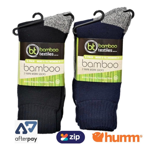 BAMBOO TEXTILES BAMBOO SOCKS 2 PK - Redz Workwear