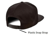 FLEXFIT 110 FLAT PEAK SNAPBACK BLACK - REDZ WORKWEAR