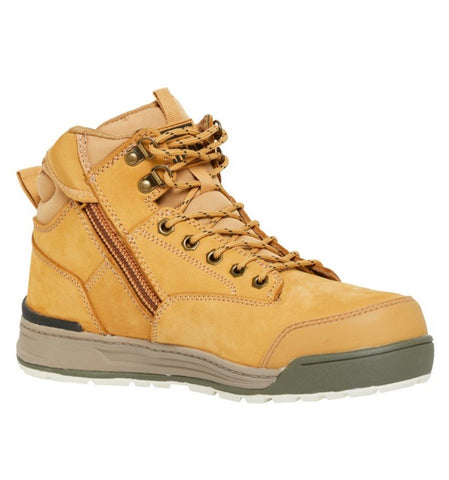 REDZ Workwear - HARD YAKKA 3056 Lace Zip Safety Boot - Wheat