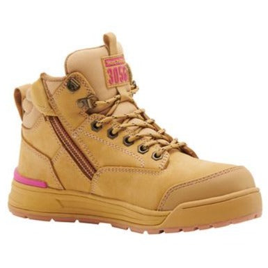 REDZ Workwear - HARD YAKKA Womens 3056 Zip Safety Boot - Wheat 