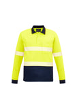 SYZMIK ZH530 UNISEX HI VIS SEGMENTED L/S POLO - HOOP TAPED