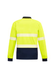 SYZMIK ZH530 UNISEX HI VIS SEGMENTED L/S POLO - HOOP TAPED